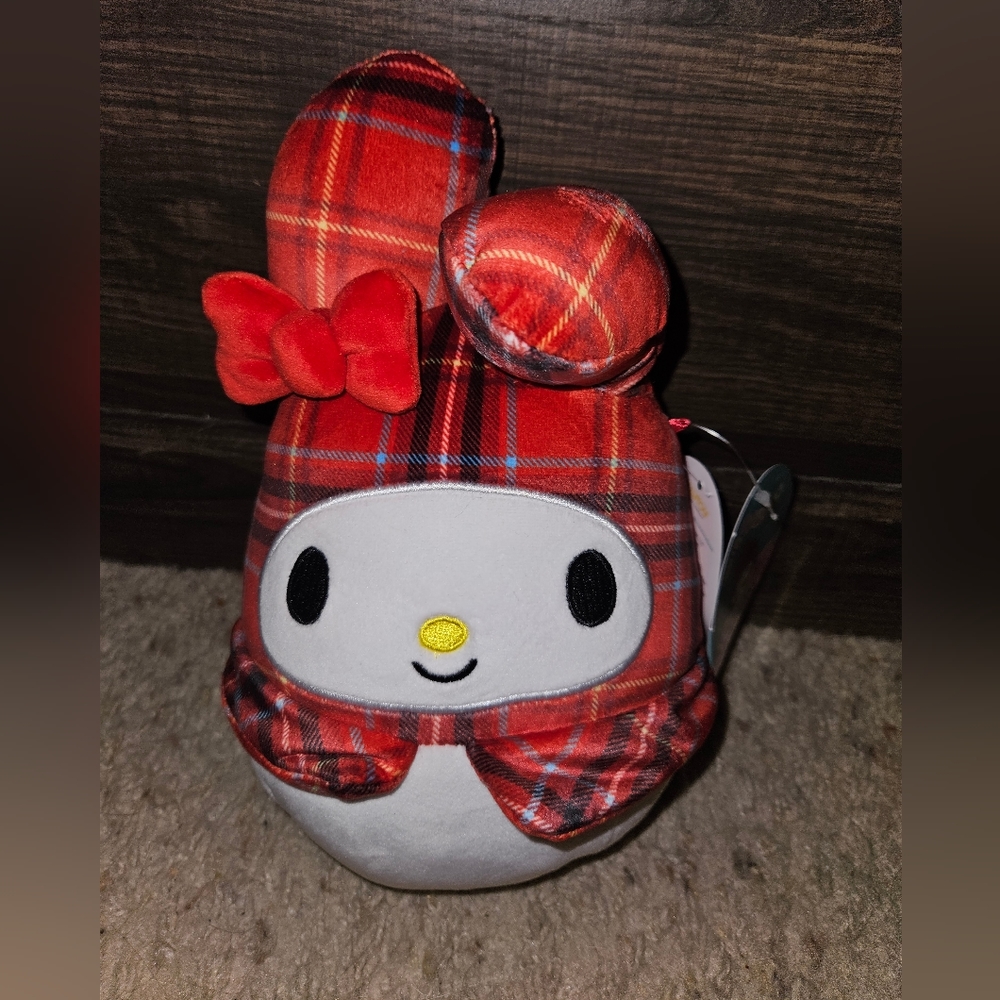 NWT Sanrio’s My Melody in Red Plaid 8" Holiday Squishmallow